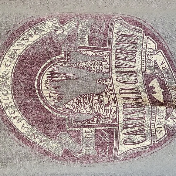 Carlsbad Caverns distressed gray and maroon hoodie - Picture 2 of 5